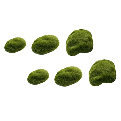 MUELODSIC 6st Künstliches Künstliches Moos Draußen Rock-Ornamente Für Aquarien Felsenhöhlen Der Buntbarsche Micro Landscape Decor Garten Ziegel Faux Moos Chemisches Fasermaterial Green von MUELODSIC