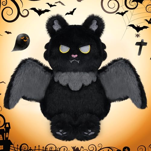 MUFEIRUO Halloween Fledermaus Plüsch,Halloween Schwarze Fledermaus Stofftiere,Halloween Schwarze Plüschpuppe Spielzeug,Halloween Stofftier,Geschenk für Halloween Kinder Jungen Mädchen von MUFEIRUO