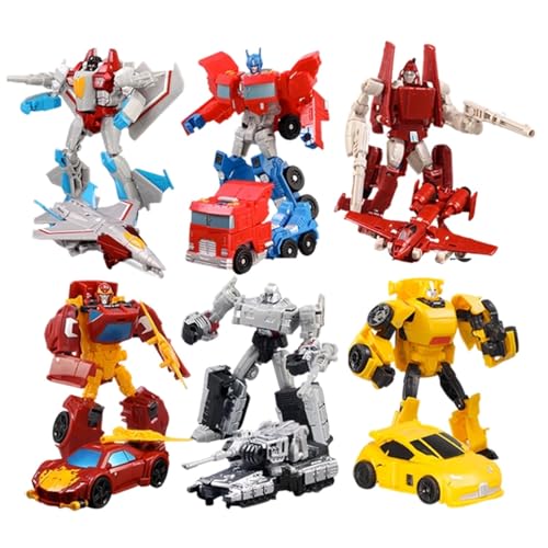 6 Spielzeuge, Transformer-Spielzeug, Megatron, Starscream, Hot Rod, Powerglide, Actionfigur, KO-Version von MUHLZQX