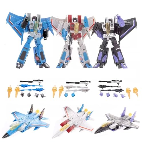 Seekers FG01-03, Starscream, Skywarp, Thundercracker, Transformer-Spielzeug, 2 Formen – Roboter Und Flugzeug, Actionfigur, KO-Version von MUHLZQX