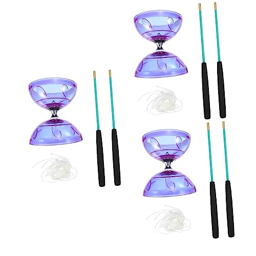 3 Sätze Diabolo Chinesisches Yoyo Spielzeug Yoyo mit reaktionsfähigem Kinderspielzeug Yoyo Professionelles chinesisches Finger nicht reagierendes Yoyo Chinesisches Yoyo mit dreifachem Lager - Fitness von MUIKENT