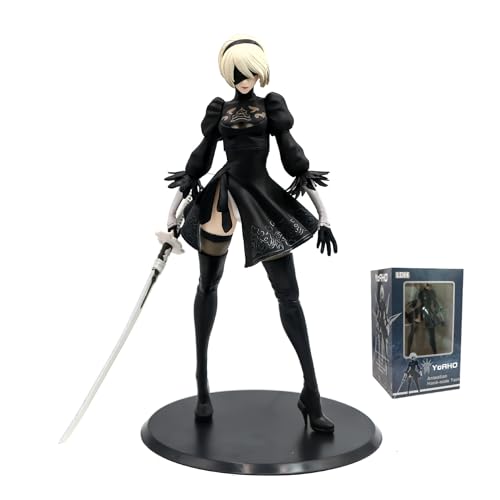 Anime Game Girl NieR Automata 2b YoRHa Nr. 2 Typ B Actionfigur stehend 25 cm PVC Exquisite Actionfiguren Stehmodell Erwachsene Spielzeug Ornament Dekoration Deluxe Version Geschenk mit Box von MUIR