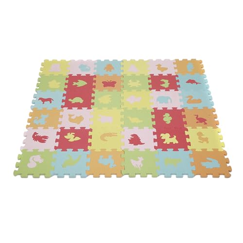 MUL-BOUTIQUE Spielmatte für Kinder, 36 Puzzleteile, 16 x 16 cm, Spiel- und Aktivitätsmatte für die Unterhaltung der Babys, die Aktivität der Haustiere, Yogamatte (C9) von MUL-BOUTIQUE