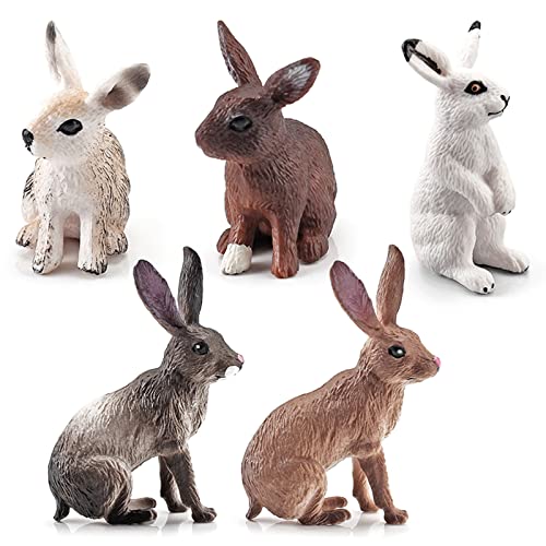 Kaninchenfiguren Realistische Tierwelt Kaninchen Kuchenaufsätze Set Für Kinder Mit Miniatur Gartendekoration Geschenken Realistisches Tiermodell von MULAIDI
