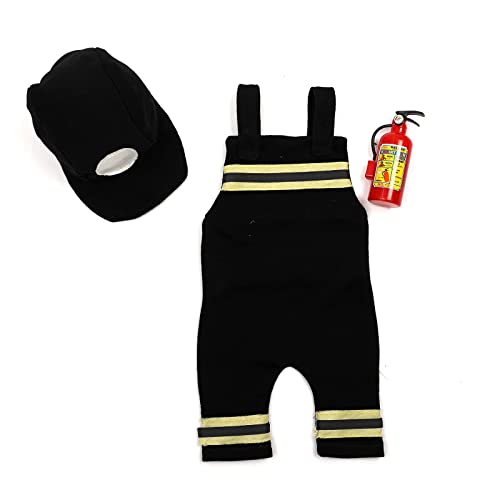 MULAIDI Kostüm Für Fotografie Baby Feuerwehrmann Uniform Hose Foto Body Geschlechtsneutrales Outfit Kleinkind Partygeschenk Kostüm Für Fotografie Mädchen Kostüme 0–3 Monate Junge von MULAIDI