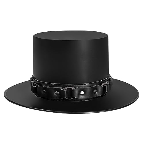 MULAIDI Vintage viktorianischer flacher Hut Steampunk Runde Kappe Show Kopfbedeckung Maskerade Zubehör Rollenspiel Gentleman Hut Unisex Hut Cosplay Requisiten Halloween Kostüm Zubehör von MULAIDI