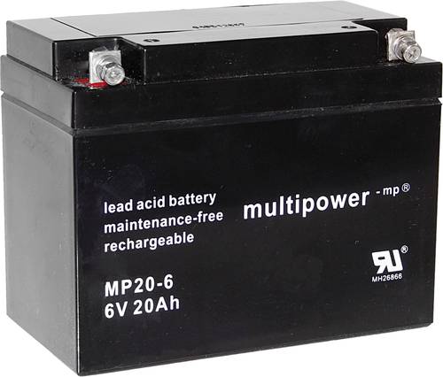 Multipower MP20-6 A9621 Bleiakku 6V 20Ah Blei-Vlies (AGM) (B x H x T) 157 x 125 x 83mm M5-Schraubans von MULTIPOWER