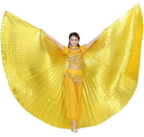 MUNAFIE Bunte Flügel Isis Wings Erwachsene Bauchtanz Kostüm Damen Halloween Kostüm Damen Bauchtanz Flügel für Karneval Cosplay 10#Golden von MUNAFIE