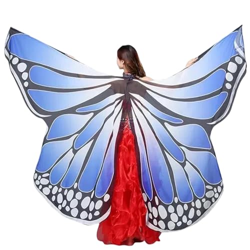 MUNAFIE Flügel Erwachsene Schmetterlingsflügel Schmetterling Halloween Kostüm Damen Karneval Kostüm Damen Feenflügel für Cosplay Party B1 von MUNAFIE