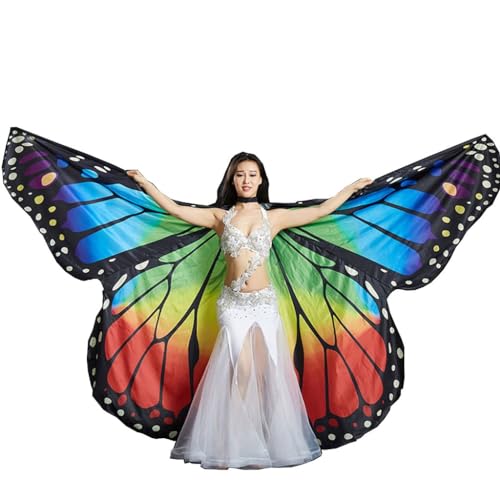 MUNAFIE Schmetterling Kostüm Damen Schmetterlingsflügel Erwachsene Halloween Kostüm Damen Karneval Kostüm Damen für Cosplay Party SF1 von MUNAFIE