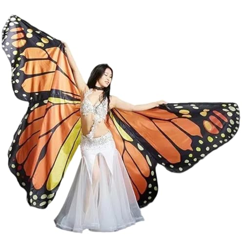 MUNAFIE Schmetterling Kostüm Damen Schmetterlingsflügel Erwachsene Halloween Kostüm Damen Karneval Kostüm Damen für Cosplay Party SF2 von MUNAFIE