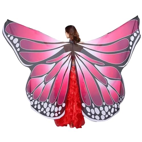 MUNAFIE Flügel Erwachsene Schmetterlingsflügel Schmetterling Halloween Kostüm Damen Karneval Kostüm Damen Feenflügel für Cosplay Party W1 von MUNAFIE