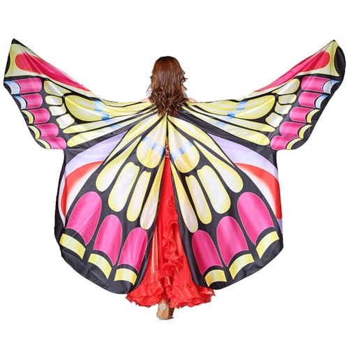 MUNAFIE Flügel Erwachsene Schmetterlingsflügel Schmetterling Halloween Kostüm Damen Karneval Kostüm Damen Feenflügel für Cosplay Party Y1 von MUNAFIE