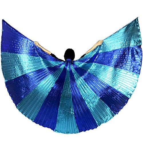 MUNAFIE Spleißfarbe Flügel Isis Wings Erwachsene Bauchtanz Kostüm Damen Halloween Kostüm Damen Bauchtanz Flügel für Karneval Cosplay Dunkelblau-Hellblau MUNAFIE Spleißfarbe Flügel Isis Wings Erwachsene Bauchtanz Kostüm Damen Halloween Kostüm Damen Bauchtanz Flügel für Karneval Cosplay Dunkelblau-Hellblau von MUNAFIE