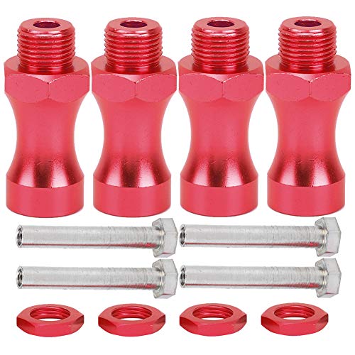 MUNEFE 12-teiliges RC-Modellautoteil, Aluminiumlegierung 12 mm bis 17 mm Radnaben-Adapterkupplung für ferngesteuertes RC-Modellauto (Red) von MUNEFE