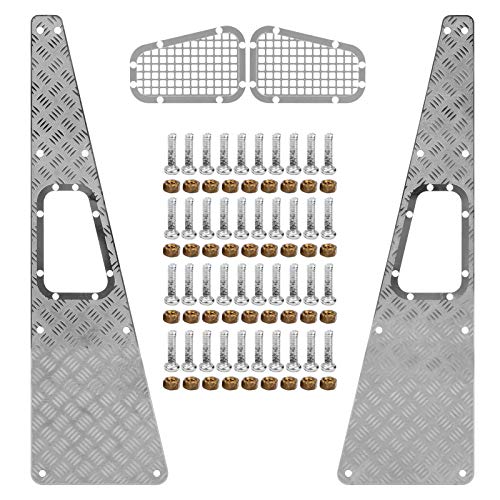 MUNEFE Anti-Rutsch-Plattengitter aus Metall, Anti-Rutsch-Platten-Ansauggitter, Anti-Rutsch-Platten-Motorhauben-Abdeckungsset für TRX4 RC-Automodell von MUNEFE