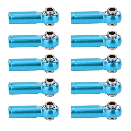 MUNEFE RC Spurstangenkopf, Spurstangenkopf aus Aluminiumlegierung, 10-teiliges Spurstangengelenk für Modell-RC-Autos (Blue) von MUNEFE