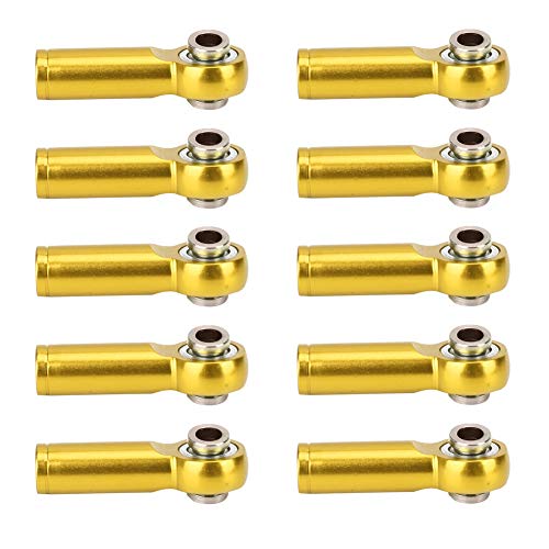 MUNEFE RC Spurstangenkopf, Spurstangenkopf aus Aluminiumlegierung, 10-teiliges Spurstangengelenk für Modell-RC-Autos (Gold) von MUNEFE