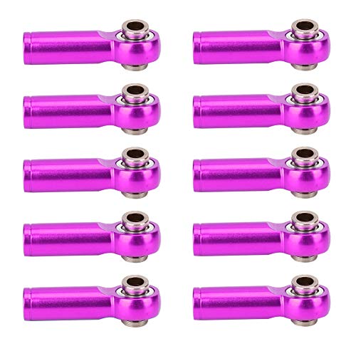 MUNEFE RC Spurstangenkopf, Spurstangenkopf aus Aluminiumlegierung, 10-teiliges Spurstangengelenk für Modell-RC-Autos (Purple) von MUNEFE