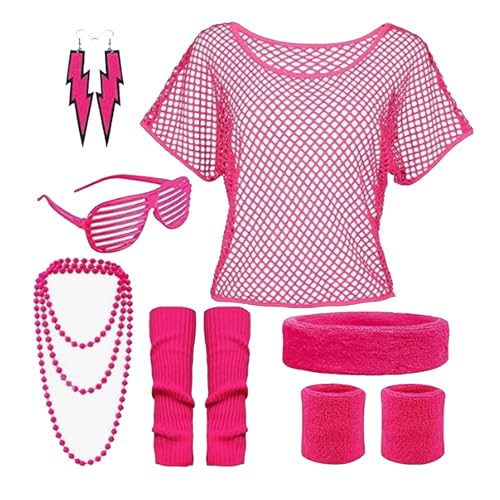 MUNSKT 90er 80er Jahre Outfit Damen Netzoberteil Accessoire Netzoberteil Stirnband Beinwärmer Halskette Brille und Ohrring Party Outfit Damen 80erJahre Kleidung 80iger Schlagerparty Bad Taste MUNSKT 90er 80er Jahre Outfit Damen Netzoberteil Accessoire Netzoberteil Stirnband Beinwärmer Halskette Brille und Ohrring Party Outfit Damen 80erJahre Kleidung 80iger Schlagerparty Bad Taste von MUNSKT