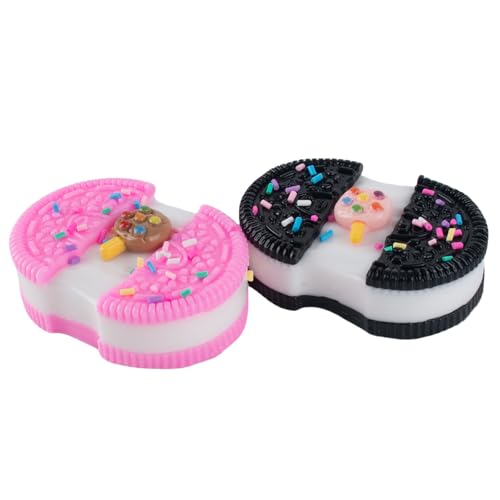 MUNSKT Anti-Stress-Spielzeug, 2-teilig, Schwarz & Rosa, ultraweiche Simulation von Oreo-Keksen, Stressabbau für Kinder und Erwachsene MUNSKT Anti-Stress-Spielzeug, 2-teilig, Schwarz & Rosa, ultraweiche Simulation von Oreo-Keksen, Stressabbau für Kinder und Erwachsene von MUNSKT