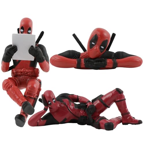 MUNSKT Lustiger Anime-Deadpool-Anime-Auto-Innendekoration-Zubehör, Deadpool-Anime-Rückspiegel-Dekoration, Auto-Innendekoration, Geschenk, Marvel-Geschenke für Männer, 3 Stück von MUNSKT