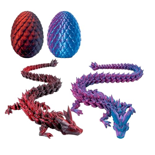 MUNSKT Drachenei mit Drache, 2 Stück Drachenei, 3D Gedruckter Drache, Heimdekoration Executive Schreibtisch Spielzeug, für Autismus ADHD Kinder Erwachsene von MUNSKT