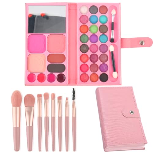 MUNSKT Kinder Makeup Sets für Mädchen, Kinder Makeup Set Spielzeug waschbar Alter 4 5 6 7 8 9 Geburtstagsgeschenke für 3+ Jahre alt mit 8Pcs Pinsel, Weihnachten Halloween Thanksgiving Day Geschenk von MUNSKT