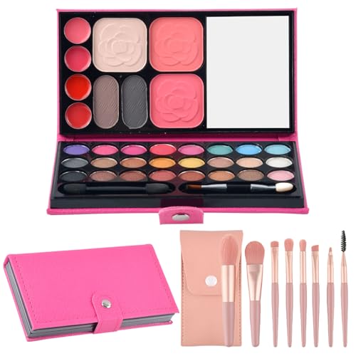 MUNSKT Kinderschmink-Sets, 33 Farben Kinderschminkspielzeug mit 8 Pinseln, Prinzessin ungiftig waschbar Make Up Kit, Halloween Weihnachten Geburtstag Erntedankfest Schönheit Geschenk für Mädchen von MUNSKT