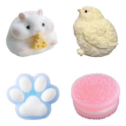 MUNSKT Squishy Taba – Oreo + Katzenpfote + Küken + Hamster, komprimierbares Fidget-Spielzeug für Angstlinderung, Party- und Geburtstagsgeschenke für Kinder und Erwachsene, 4 Stück MUNSKT Squishy Taba – Oreo + Katzenpfote + Küken + Hamster, komprimierbares Fidget-Spielzeug für Angstlinderung, Party- und Geburtstagsgeschenke für Kinder und Erwachsene, 4 Stück von MUNSKT