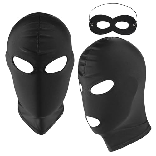 MUNSKT Vollgesichtsmaske, Vollmaske, Vollmaske, offene Augen, offene Mundmaske, atmungsaktiv, elastisch, Vollkopfbedeckung, Cosplay-Kostüm, Unisex, Kopfbedeckung für Halloween, Party, Kostüm, Herren, von MUNSKT