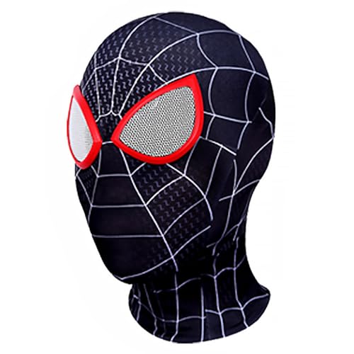 Spider Mask Superhero Mask Fancy Dress Mask for Adult Kids, Spider Mask with Superhero Lenses Invisible Zip, Marvel Mask for Halloween Carnival Cosplay Movie Role Party Props (Black, One Size) von MUNSKT