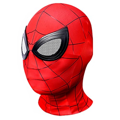 Spider Mask Superhero Mask Fancy Dress Mask for Adult Kids, Spider Mask with Superhero Lenses Invisible Zip, Marvel Mask for Halloween Carnival Cosplay Movie Role Party Props (Red, One Size) von MUNSKT