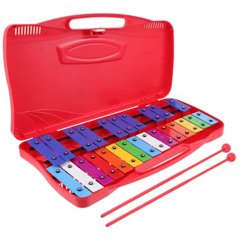 1 Satz Klavierspiel Mit 25 Tönen Musikinstrument Für Kinder Spielzeug Für Musikinstrumente Kind Xylophon Kinder-xylophon Handklopf-xylophon Klaviertastatur Xylophon Kunststoff Rot MUSISALY von MUSISALY