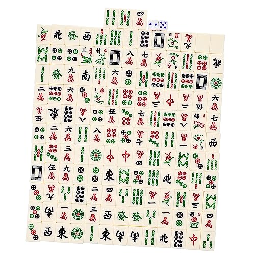 1 Satz Mahjong Für Zu Hause Amerikanisches Mini-Mahjong Mahjong-kit Mahjong-brettspiel Chinesisches Jongg Mahjong-Spiel Manuelles Mahjong Mahjong-Tisch Mahjong-Requisiten Melamin MUSISALY von MUSISALY