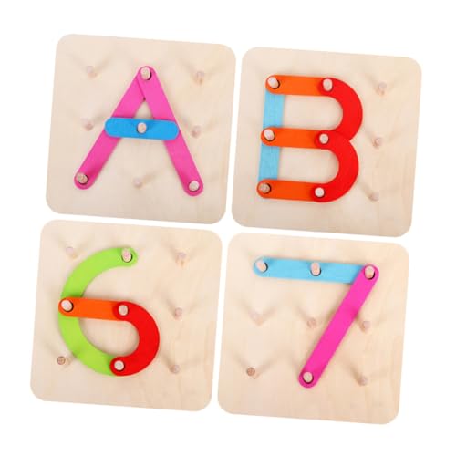 1 Satz Puzzle-Spielzeug kinderzimmerdeko Room Decoration spielzeuge für Kinder Lernspielzeug Spielzeug aus Holzbausteinen Buchstabennummer passendes Blockspielzeug Hölzern MUSISALY von MUSISALY