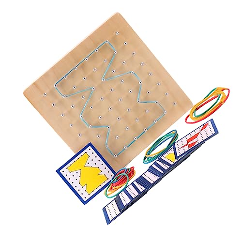 1 Satz Stecktafel Geoboard Geometry Learning Tools hölzerne Steckplatte Lernspielzeug Geobrett Nagelbrett Lernwerkzeuge für geometrische Formen Geometrie-Lernwerkzeug Nagelplatte MUSISALY von MUSISALY