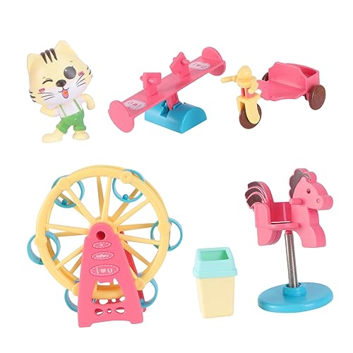 1 Satz Vergnügungspark-Set so tun, würden sie kinderspielzeug Spielen Lernspielzeug für Kinder Toys Kinder Spielzeug Schaukelspielzeug Kindervergnügungspark Spielzeug Abs MUSISALY von MUSISALY