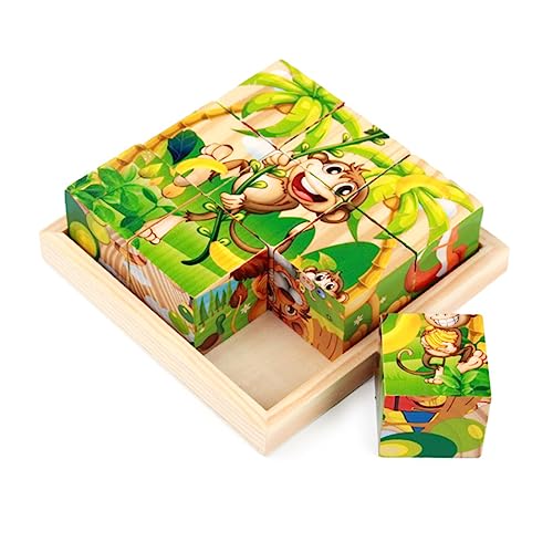 1 Satz pädagogisches Puzzle Kinderspielzeug Lernspielzeug für Kinder Puzzlebrett für Kinder holzbauklötze Kinder holzspielzeug D Holzpuzzle Kinder rätseln Cartoon-Puzzle Hölzern MUSISALY von MUSISALY