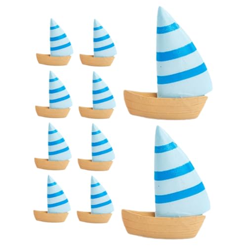 10st Mikrolandschaftssegelboot Miniatur-segelboot Miniatur-meeresfiguren Puppenhaus-miniaturboot Sandtisch-miniaturdekoration Mini-fischerboot Nautische Schiffsfigur Minifigur PVC MUSISALY von MUSISALY