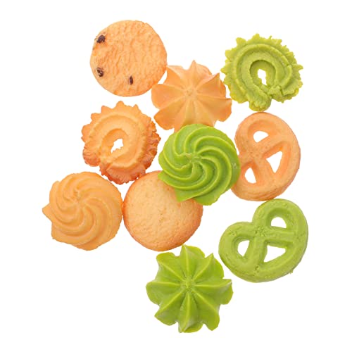 MUSISALY 10st Simulierte Cookies Mikrospielzeug Puppenhausverzierung Schokoladenkuchen Simulations-Cookie- Burgerbrötchen Künstliche Cookies-Modelle Gefälschter Keks Cookie-Modelle PVC von MUSISALY