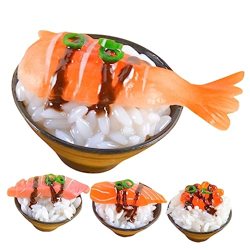 4 Stück Simuliertes Sushi Reis Spielzeug Künstliche Lebensmittel Künstliche Sushi Display Spielküchen Zubehör Künstliche Sushi Probe Foto Requisite Lebensmittel Für MUSISALY von MUSISALY