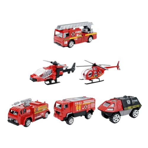 MUSISALY 1 Automodell Feuerwehrauto Spielzeug Feuerwehrauto Spielzeug Mini Fahrzeug Feuerwehrauto Spielzeug Für Kinder 3–8 Jahre Fahrzeugspielzeug Mini LKW Spielzeug Spielset von MUSISALY