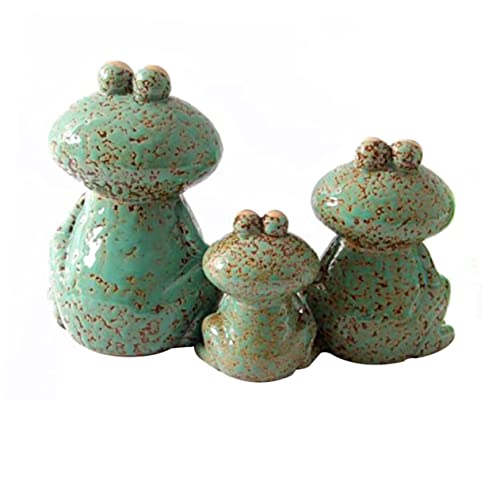 MUSISALY 1 Frosch Dekorative Ornamente Tierische Outdoor-Statue Tierfiguren Outdoor-tischdekoration Garten Froschstatue Schreibtischspielzeug Desktop-Spielzeug Auto-Ornament Green Keramik von MUSISALY