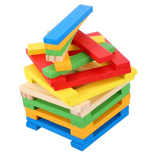 MUSISALY 1 Holzblock BAU Spielzeug Kinder Stapeln Blockspielzeug Gehirnspielzeug Montessori-lernspielzeug Holzspielzeug Lernspielzeug Zum Stapeln Lustige Stapelblöcke Colorful Hölzern von MUSISALY