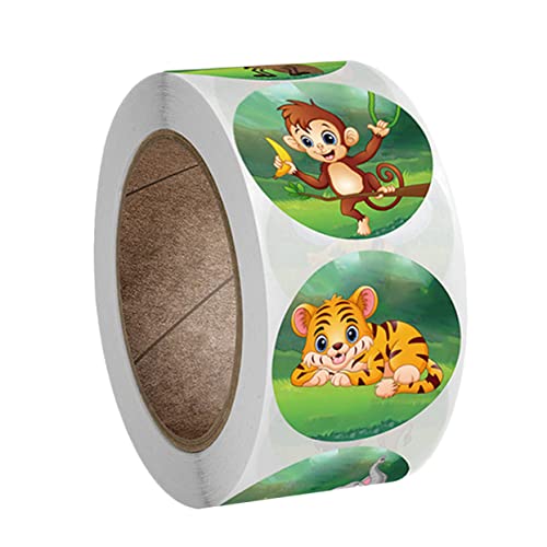 MUSISALY 1 Rolle Tierische Aufkleber Geschenkanhänger Aufkleber Geschenkaufkleber Umschlagaufkleber Cartoon-Aufkleber 3D-Aufkleber Tiere Aufkleber Motivationsaufkleber Für Kinder von MUSISALY