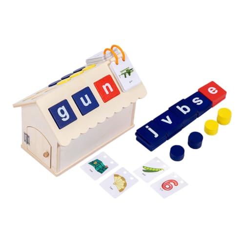 MUSISALY 1 Satz Alphanumerisches Spiel Kleinkindspielzeug Kinderspielzeug Alphabet-lernspielzeug Bildungsspielzeug Alphabet-rechtschreibspiel Buchstabenblock Lernen Briefkabine Holz von MUSISALY