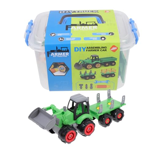 MUSISALY 1 Satz Bauernwagen-Set LKW-Spielzeug für Kinder Spielzeugauto Puzzle-Spielzeug Früherziehungsspielzeug Cartoon-Auto-Spielzeug Kreatives Lernspielzeug Plastik Green von MUSISALY