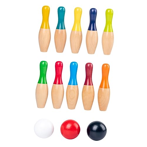 MUSISALY 1 Satz Bowlingkugel aus Holz Bowling-Spielzeug Accessoires für Mädchen Kinder Bowling Set Kinder holzspielzeug Sportspielzeug werfen simulierte Bowlingkugeln hölzern Colorful von MUSISALY