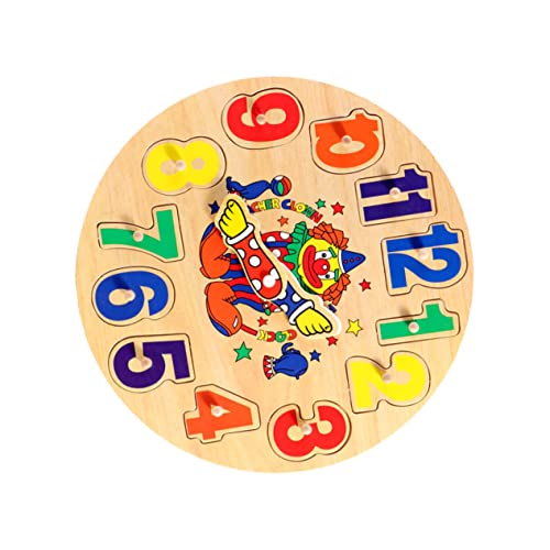 MUSISALY 1 Satz Clown-Uhr Digitale Blöcke Kinderspielzeug Vorschulspielzeug Puzzle-Spielzeug Digital Clock Toy DIY Clock Toy herrenuhren Puzzle-Uhr Kinder DIY Uhr Spielzeug Holz von MUSISALY